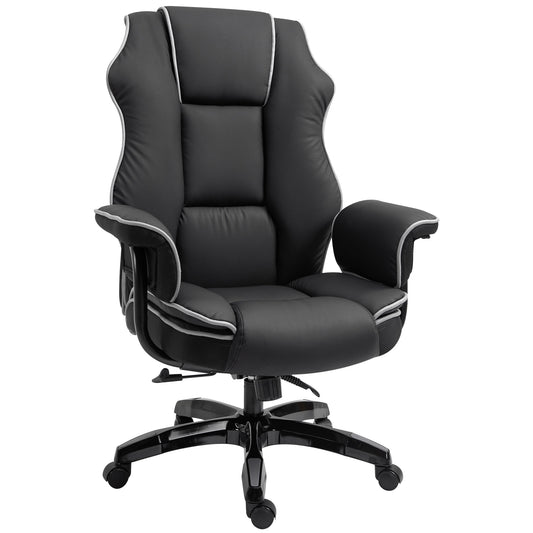 AI62 Decor Vinsetto Faux Leather Executive Office Chair, With Contrast Piping - Black/White