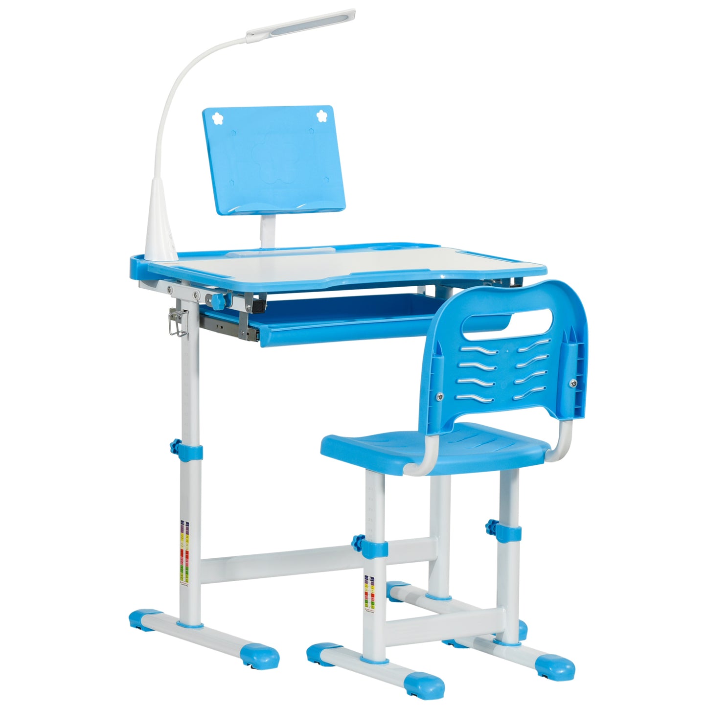 AI62 Decor Kids Study Desk And Chair Set W/ Adjustable Height