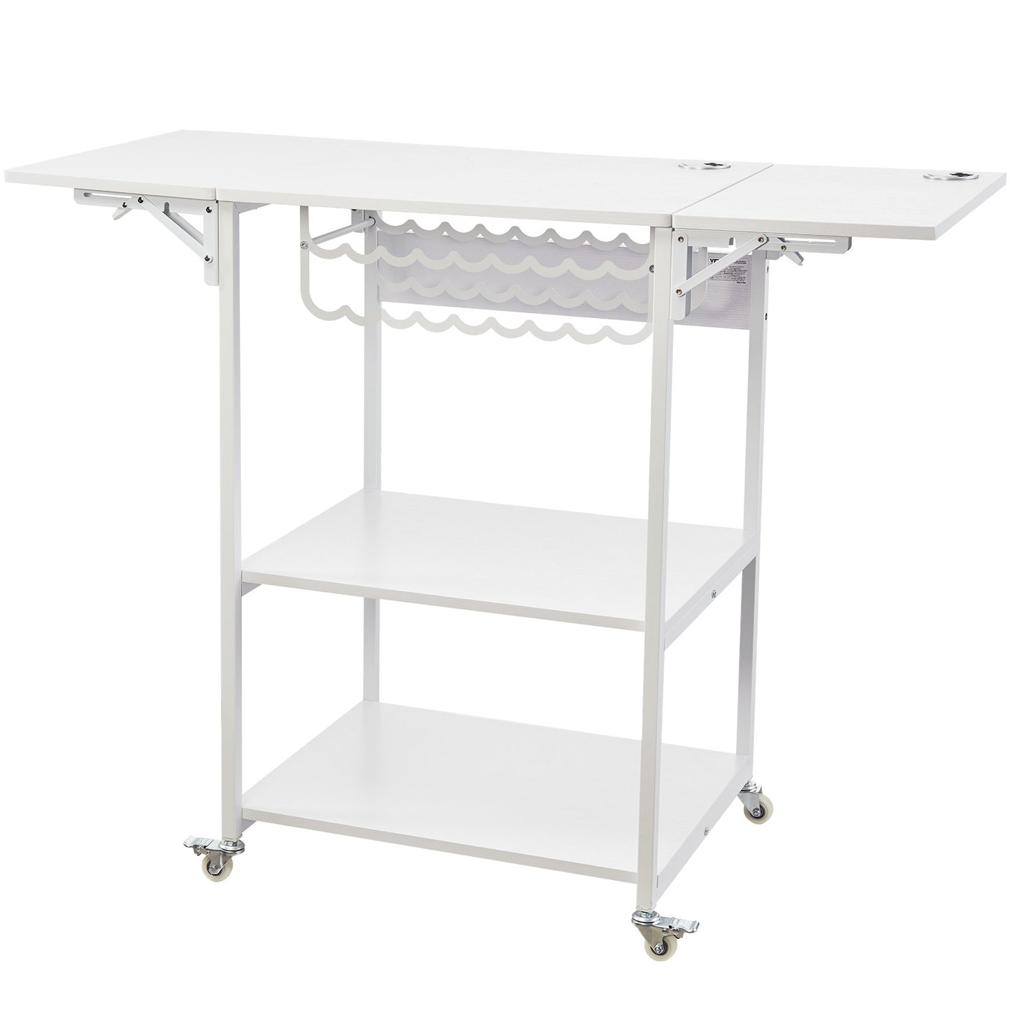 AI62 Decor 3-Tier Movable Heat Press Stand With Wheels – Foldable Press Table, White