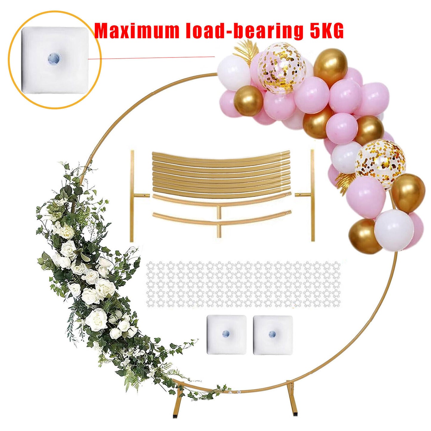 AI62 Decor Gold Hoop Wedding Backdrop Frame 2M