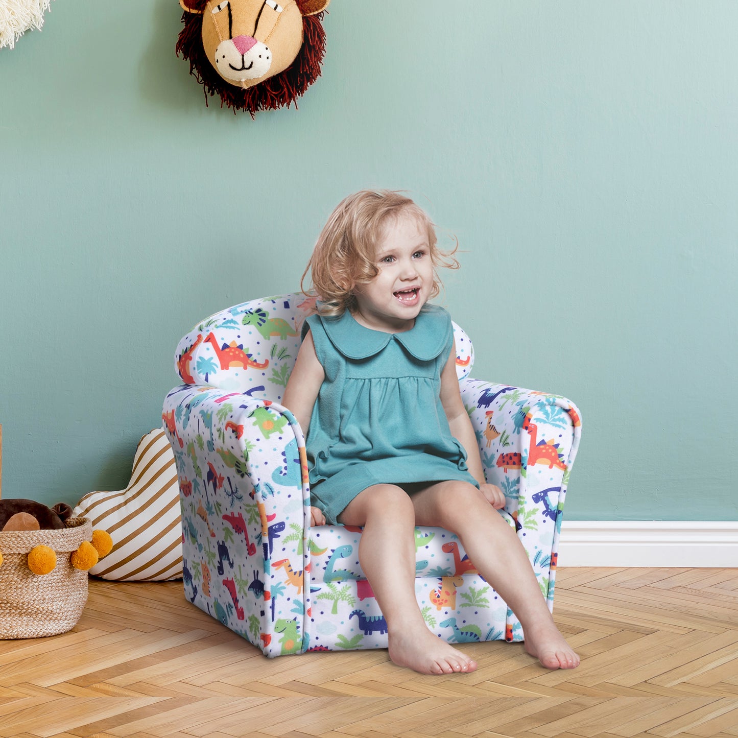 AI62 Decor Kids Dinosaur Armchair – Flannel Tub Chair