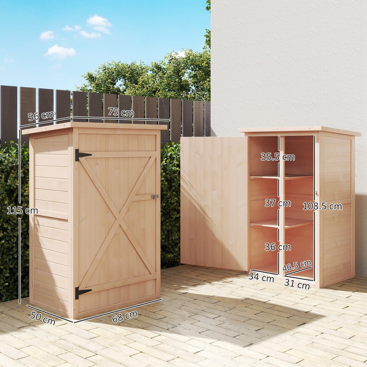 AI62 Decor Wooden Garden Storage Shed