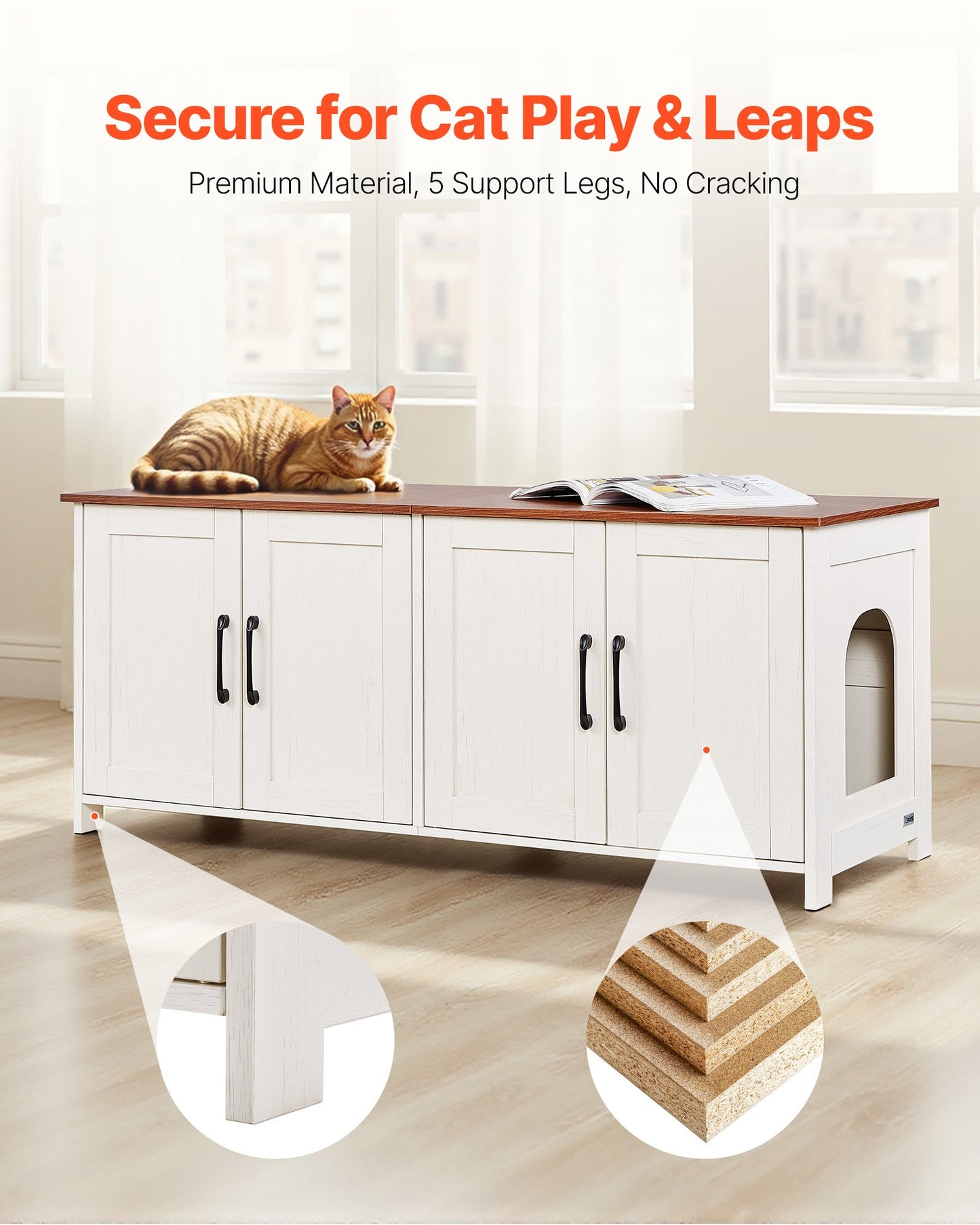 AI62 Decor Wooden Cat Litter Box Cabinet