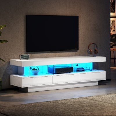 High-Gloss TV Stand Cabinet with LED Lights AI62Decor