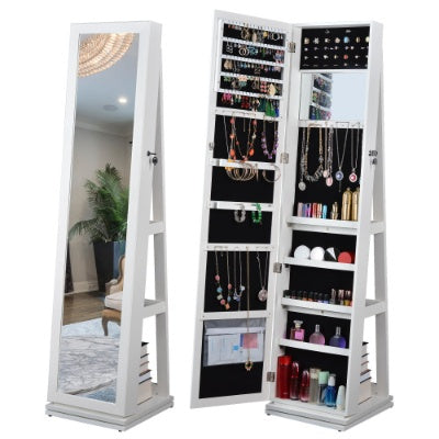 Full-Length 360° Swivel Jewelry Cabinet Mirror AI62Decor