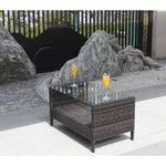 Outdoor Patio Coffee Table with Tempered Glass AI62Decor
