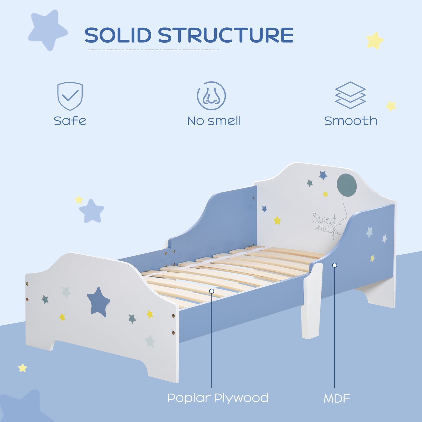 AI62 Decor Toddler Bed With Safe Guardrails