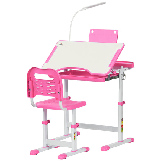 AI62 Decor Kids Study Desk And Chair Set W/ Adjustable Height