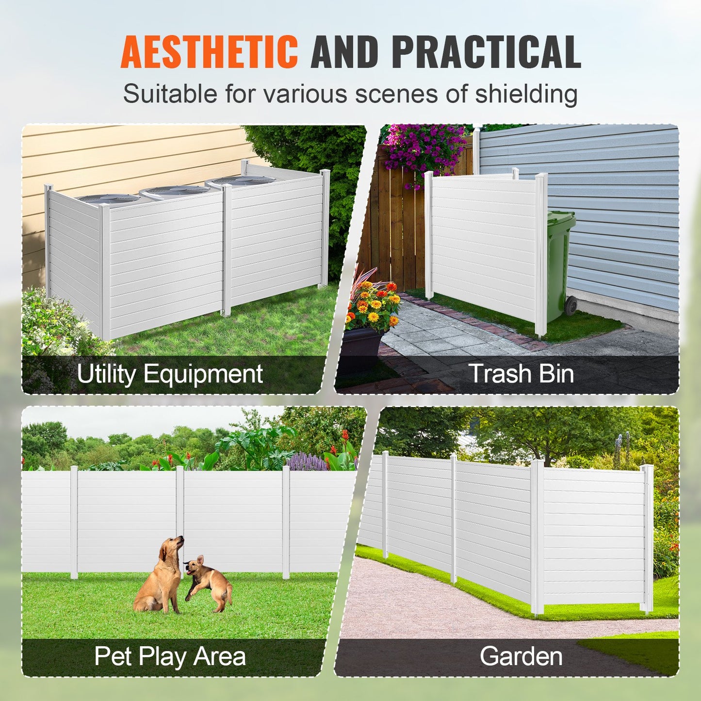 AI62 Decor 4-Panel Outdoor Vinyl Privacy Screen – 50" x 50