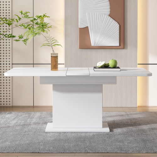 AI62 Decor White Multifunctional Dining Table with Storage
