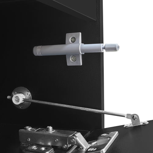 AI62 Decor Sleek Black TV Cabinet with White Contrasting Legs & Storage