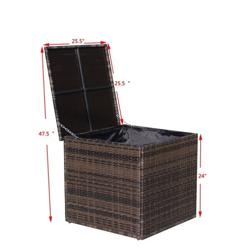 AI62 Decor Wicker Patio Furniture Storage Box