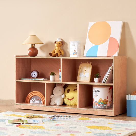 AI62 Decor 5-Compartment Cubby Storage Cabinet – Natural