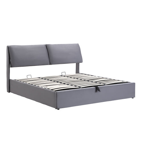 AI62 Decor Upholstered King Size Bed with Hydraulic Mechanism and storage