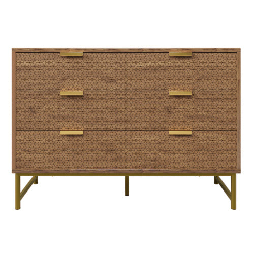 AI62 Decor 6-Drawer Embossed Sideboard Cabinet for Living Room