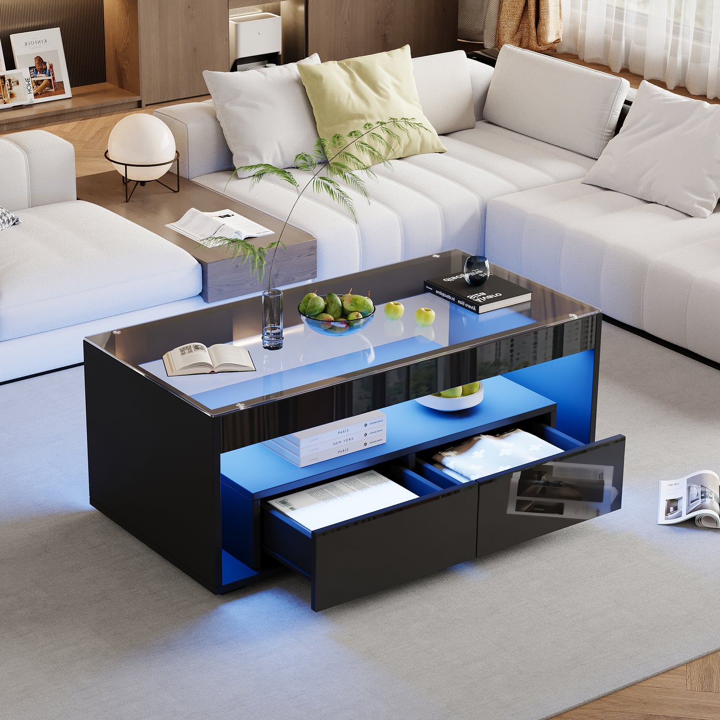 AI62 Decor High Gloss LED Coffee Table