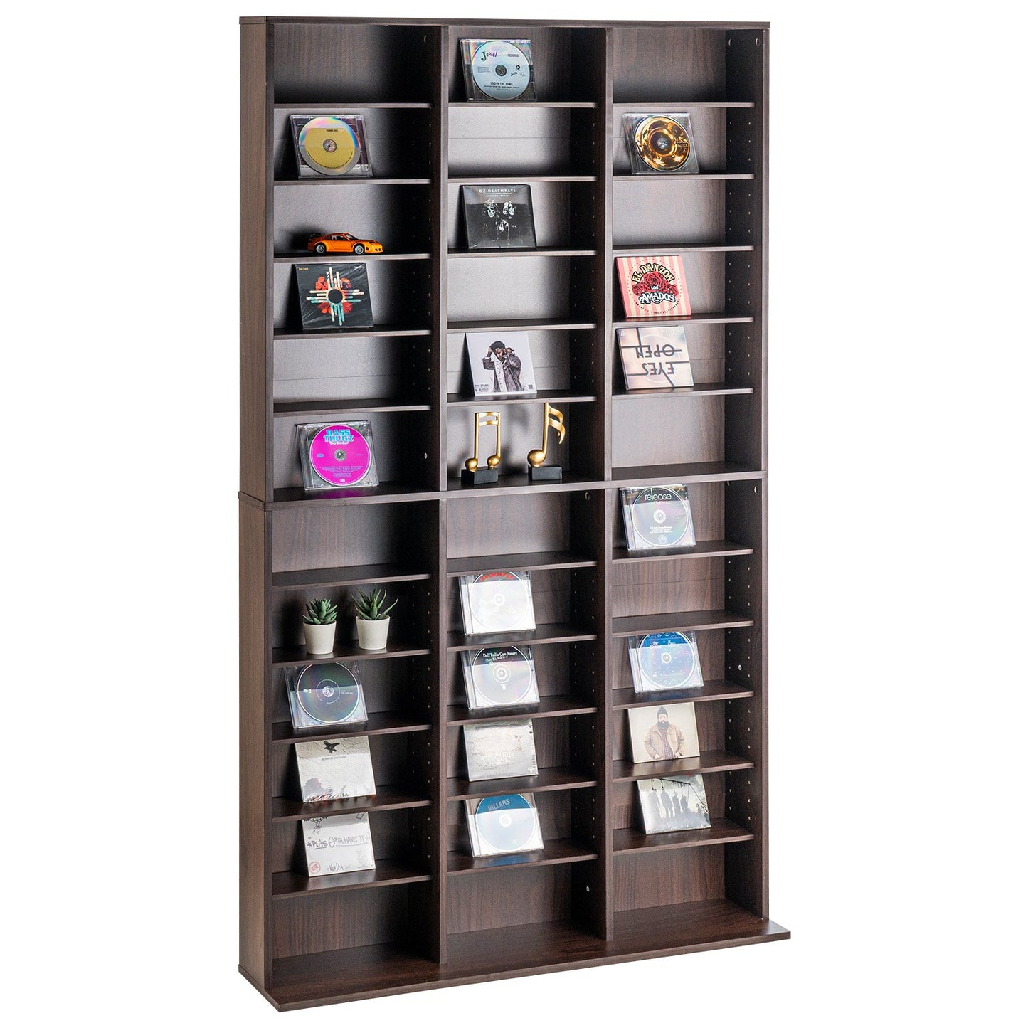 AI62 Decor  Adjustable Media Storage Cabinet for CDs & DVDs – Espresso