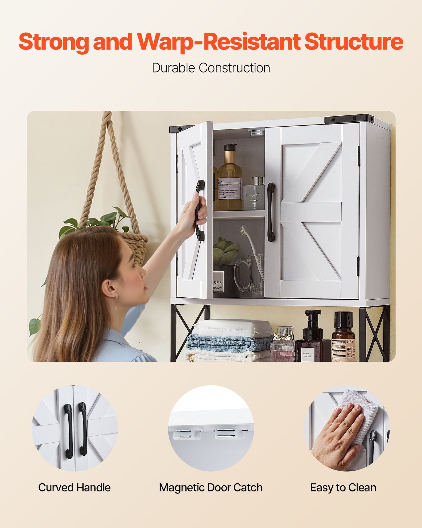 AI62 Decor Wall Mounted Medicine Cabinet with Open Shelf