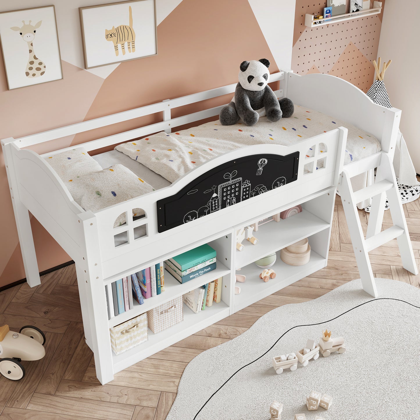 AI62 Decor Staircase Bunk Bed with Storage for Kids & Family