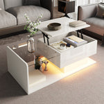 High-Gloss White Coffee Table with LED Effect AI62Decor