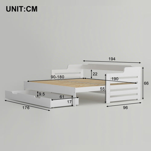 AI62 Decor Kids 3FT Single Wooden Toddler Bed with Storage