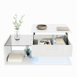 High-Gloss White Coffee Table with LED Effect AI62Decor