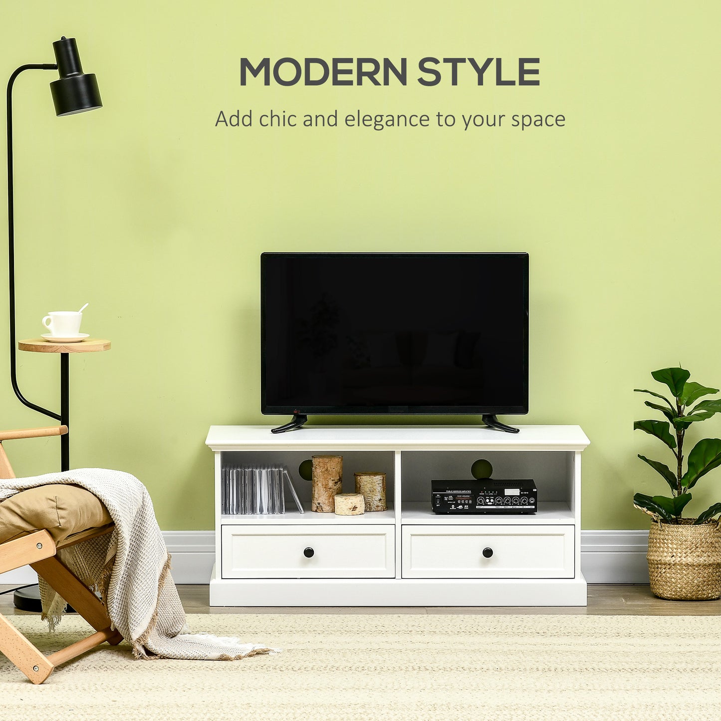 AI62 Decor Modern TV Stand with Drawers & Shelves