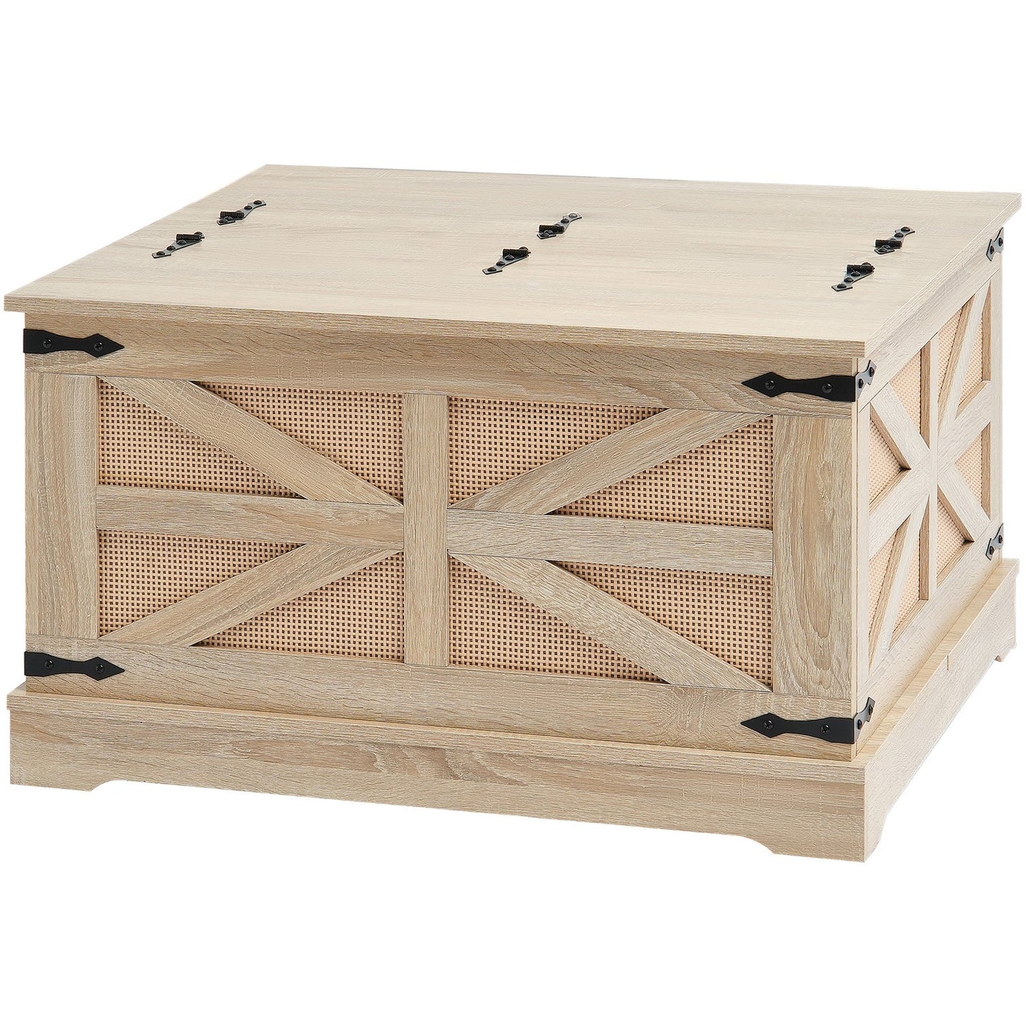 AI62 Decor Rattan Rectangle Coffee Table with Storage – 32