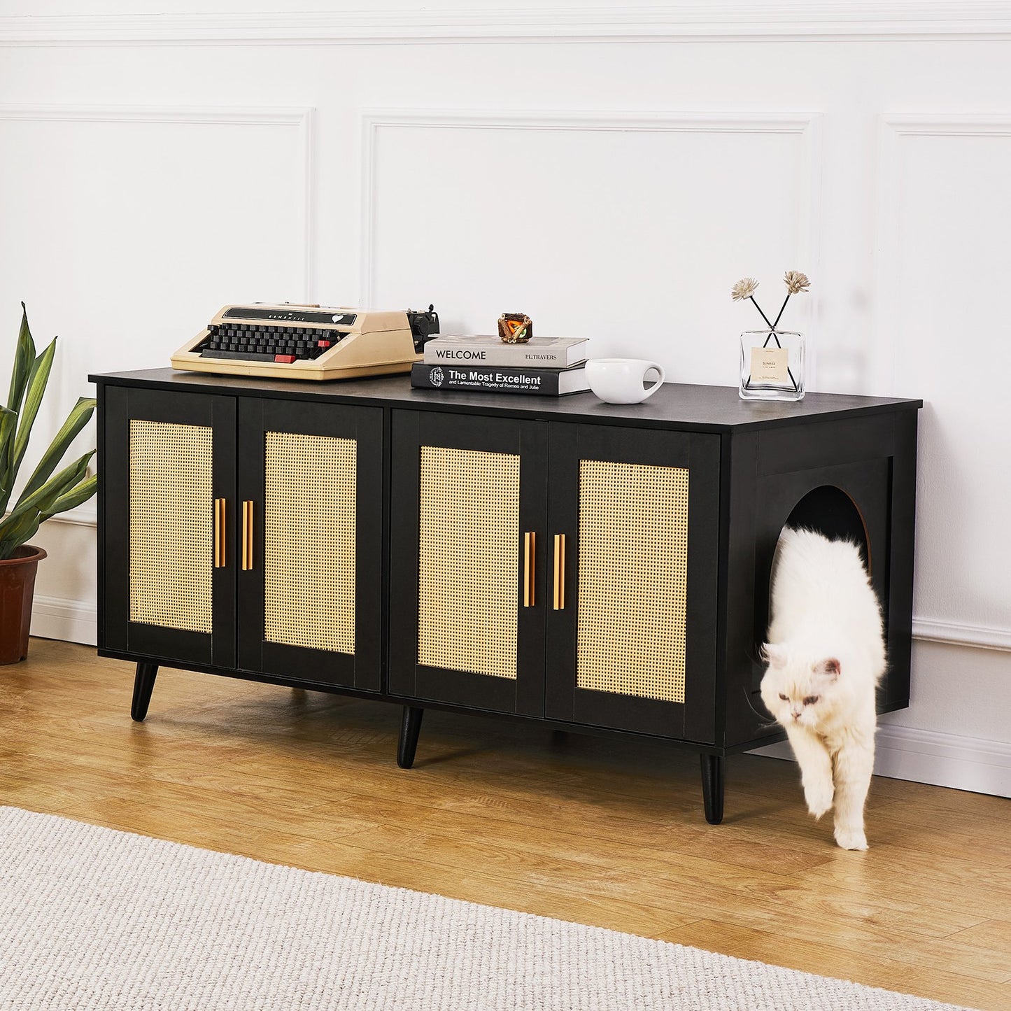 AI62 Decor Cat Litter Box Enclosure for 2 Cats