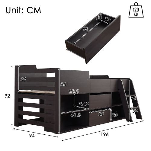 AI62 Decor Kids 3ft Single Cabin Bed with Storage