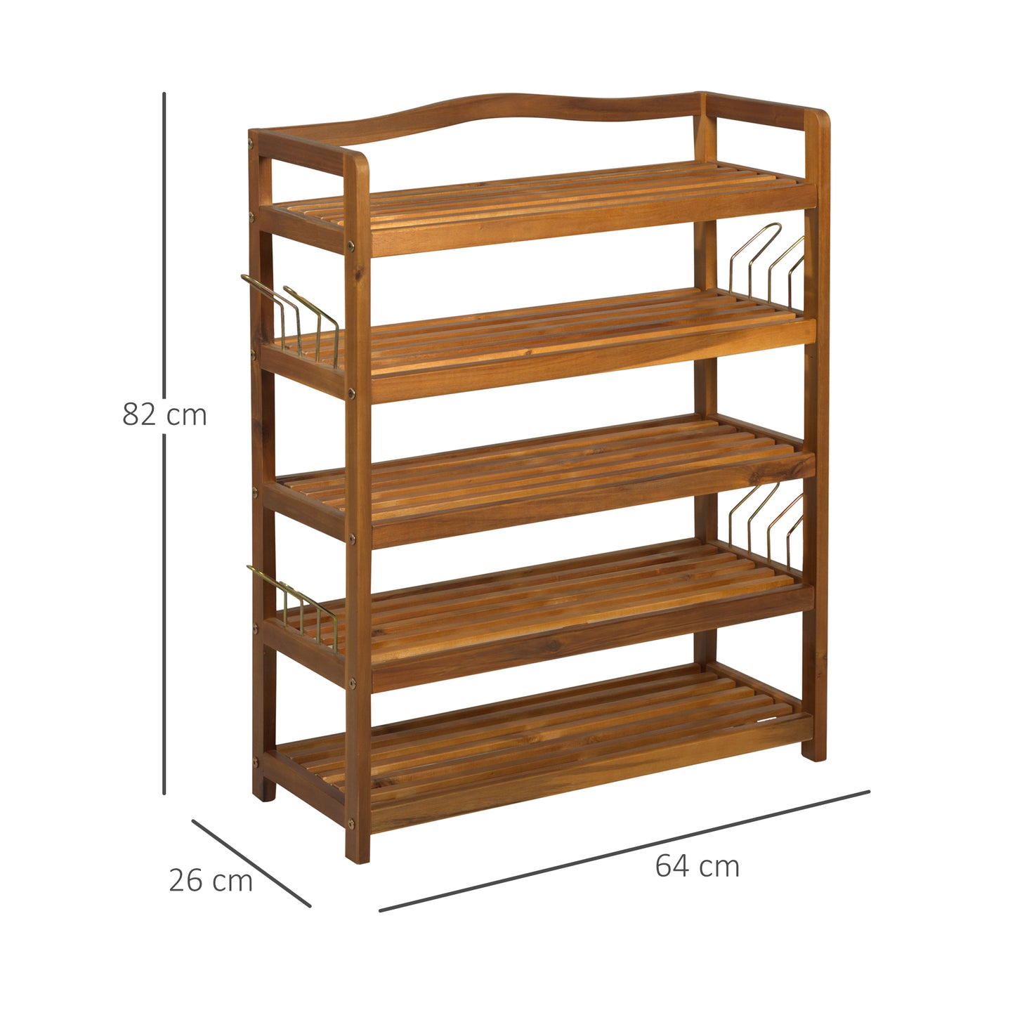 AI62 Decor 3-Tier Kitchen Trolley with Wheels, White & Oak