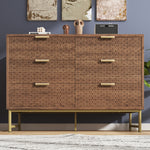 6-Drawer Embossed Sideboard Cabinet for Living Room AI62Decor