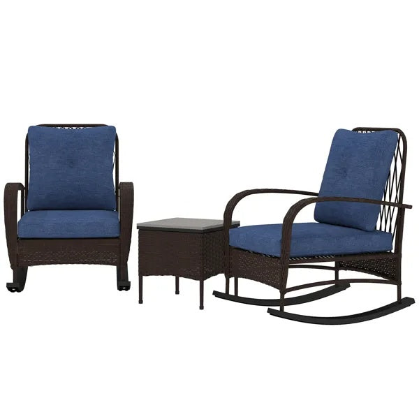 AI62 Decor Rattan Chaise Lounge & Wicker Furniture Set