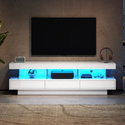 High-Gloss TV Stand Cabinet with LED Lights AI62Decor