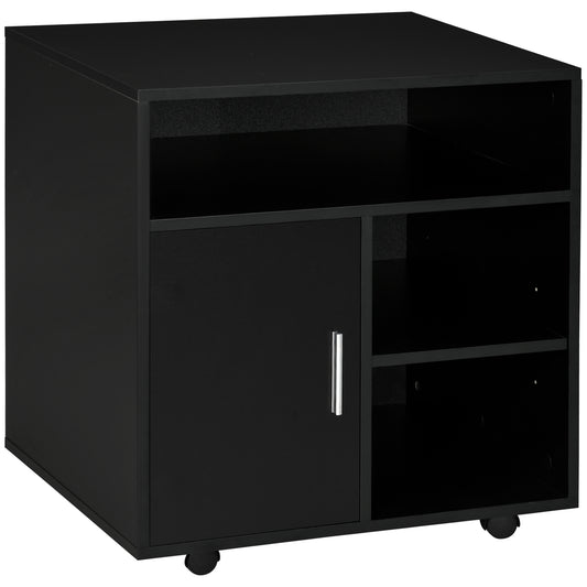 AI62 Decor Mobile Printer Stand with Storage & Wheels – Black (60x50x65.5 cm)