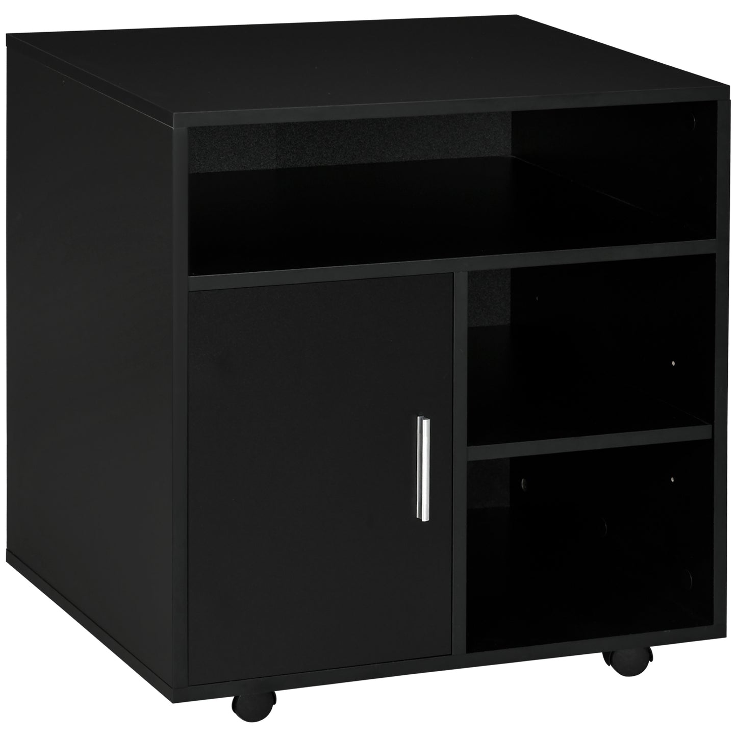 AI62 Decor Mobile Printer Stand with Storage & Wheels – Black (60x50x65.5 cm)