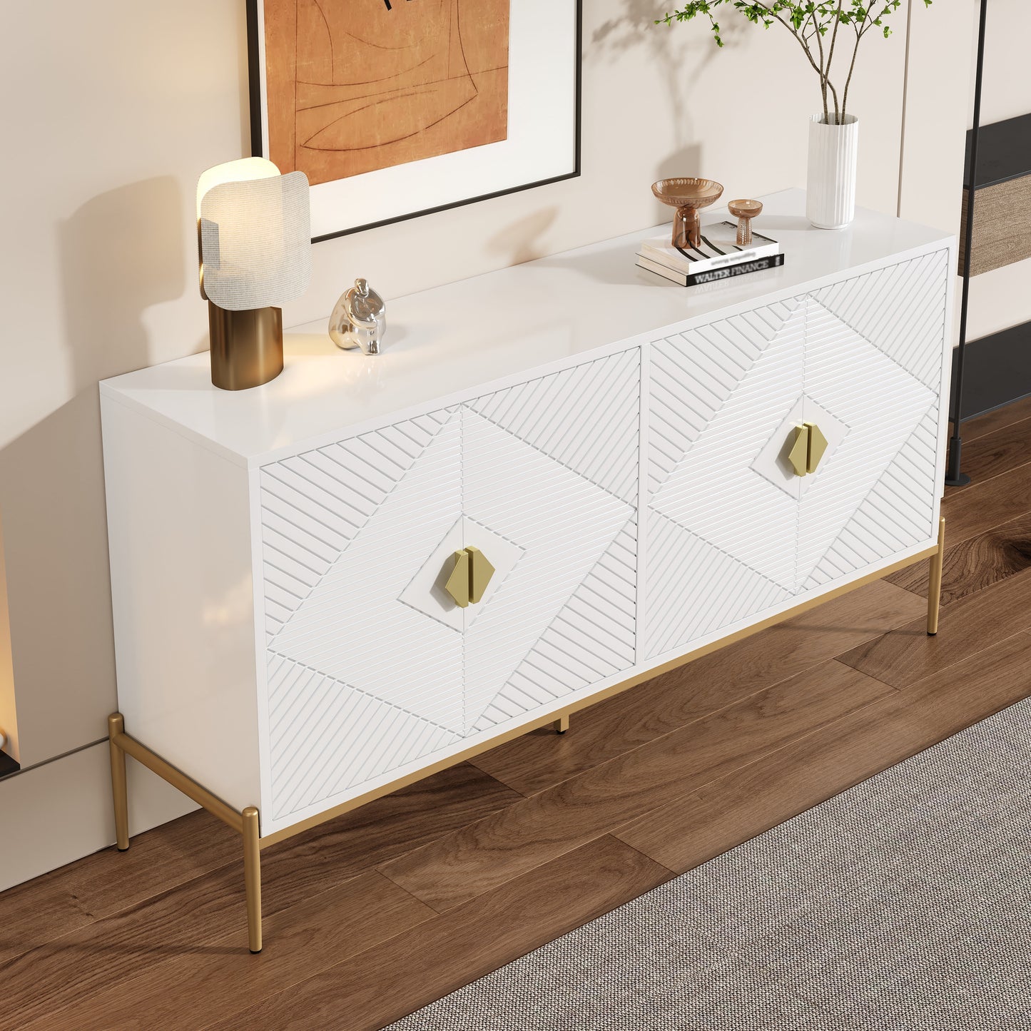 AI62 Decor  Modern Storage Sideboard Cabinet 162x40x80cm