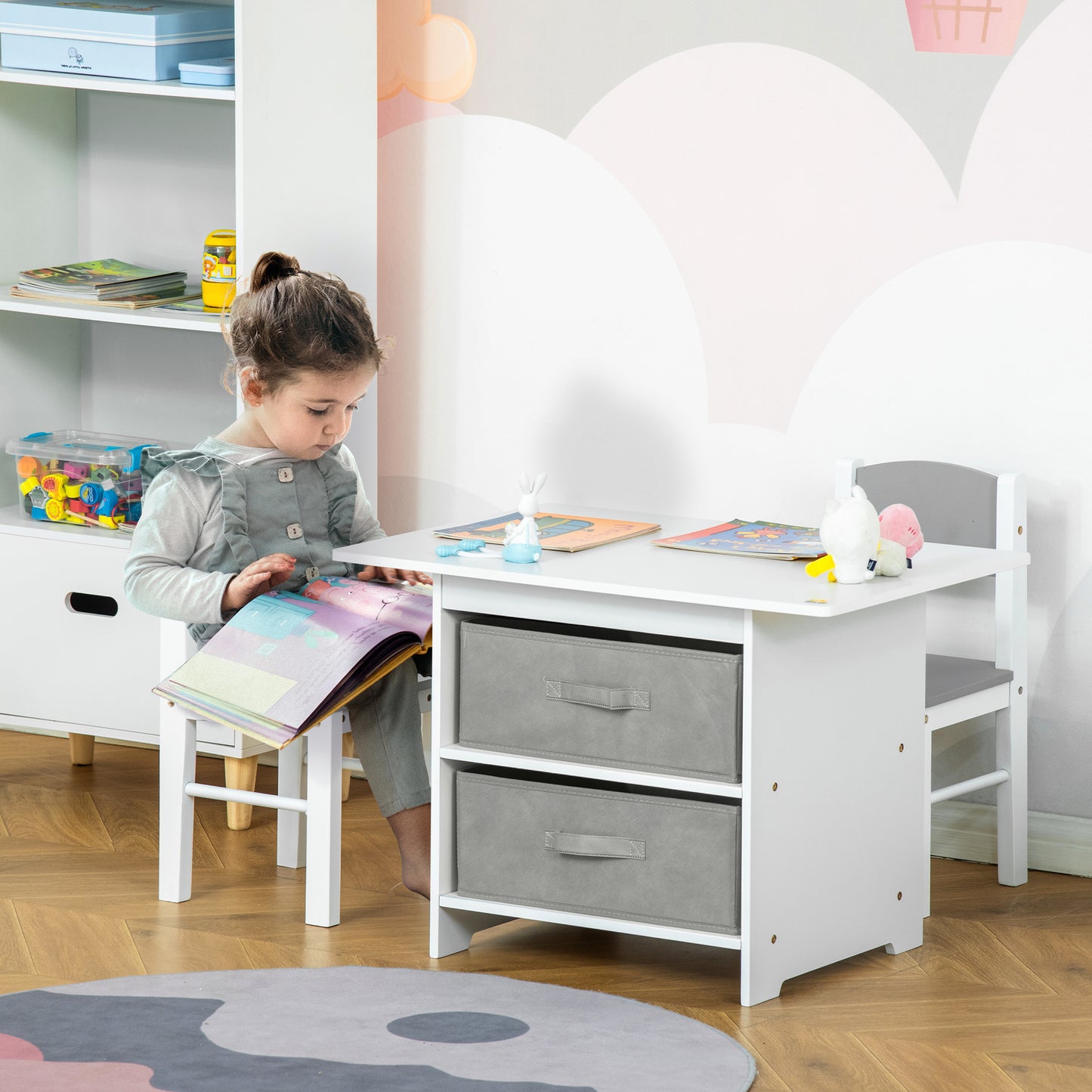 AI62 Decor Mini Kids Furniture Set with Safe Corners & Storage