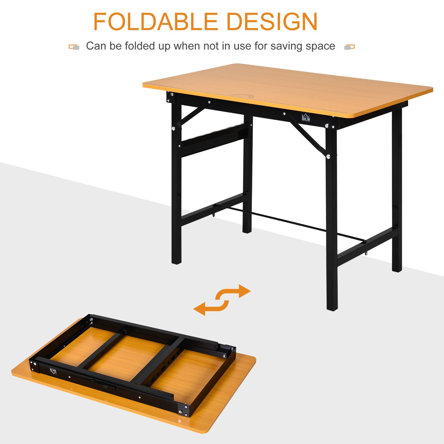 AI62 Decor 100 cm Foldable Garage Workbench with MDF Top & Steel Frame