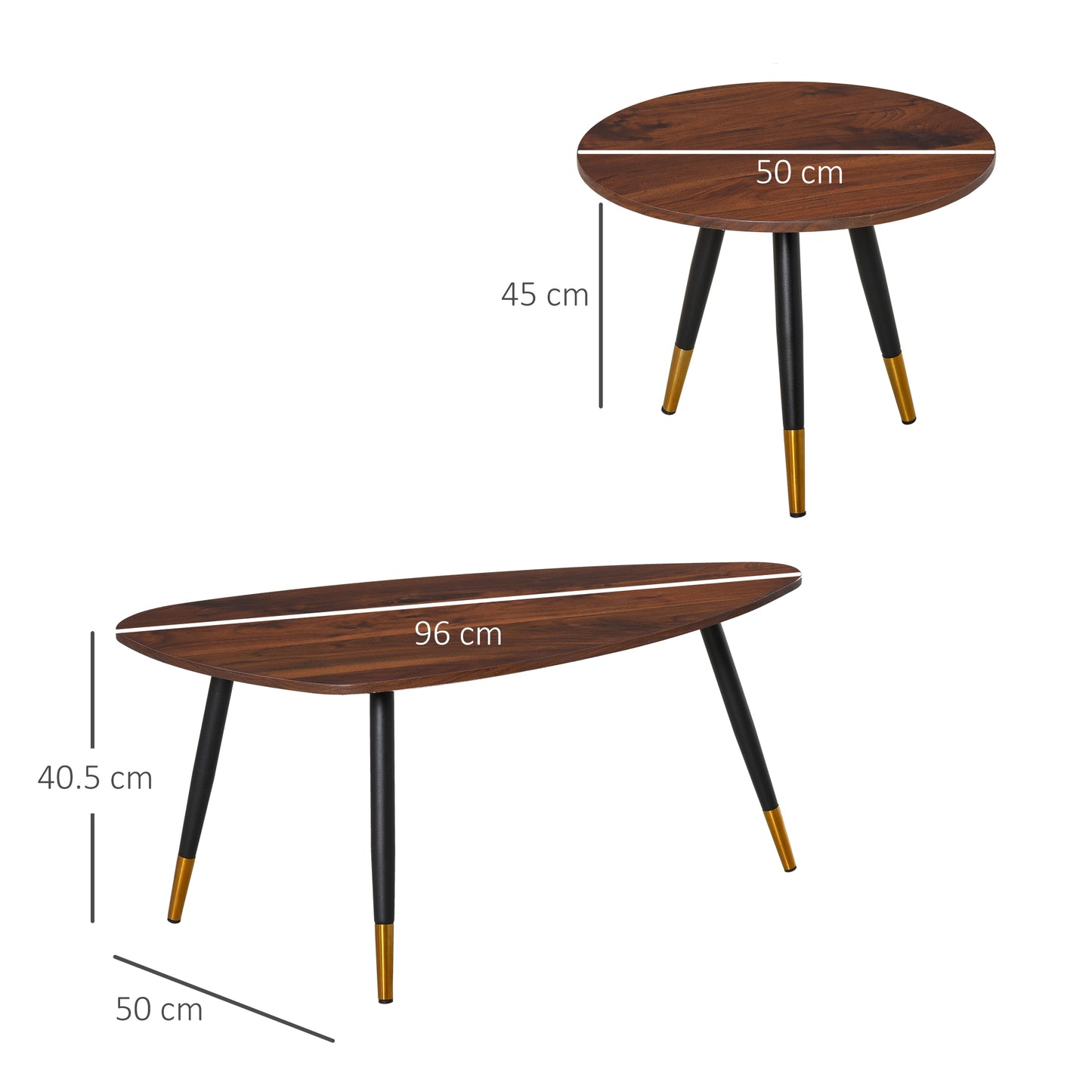 AI62 Decor Set Of Two Scandinavian-Style Coffee Tables - Walnut