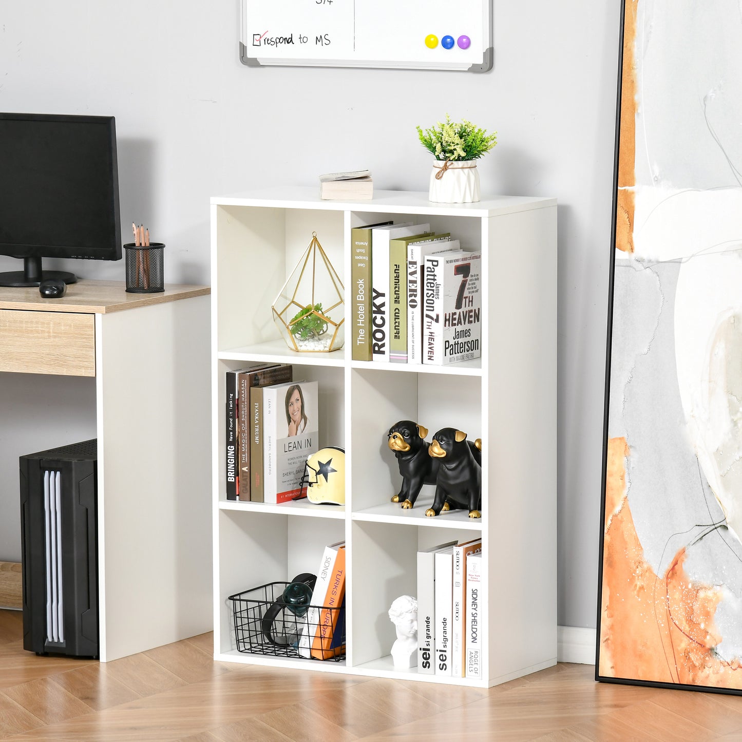 AI62 Decor Six-Cube Bookcase - White Wood Effect