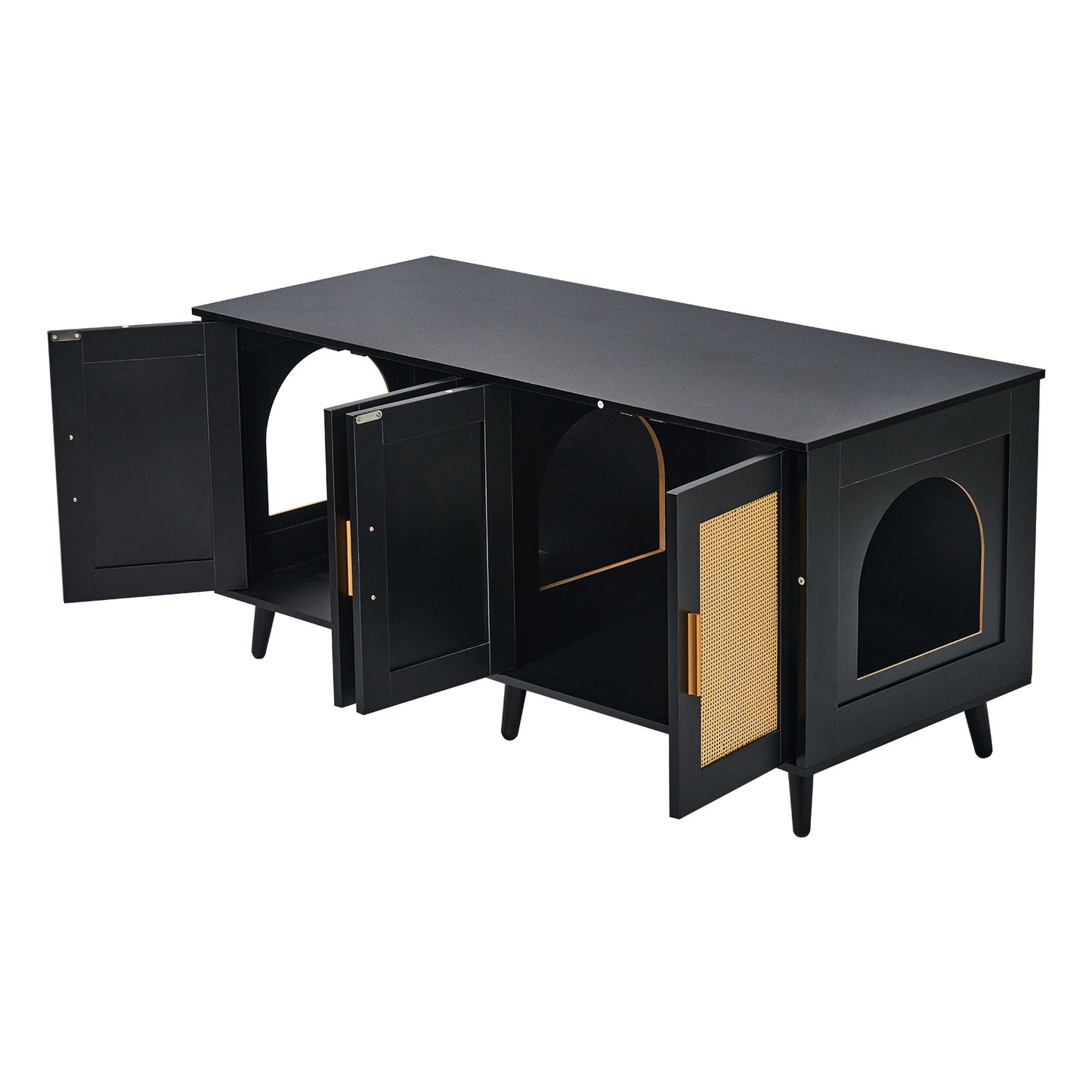 AI62 Decor Swivelling Bar Table with 2 Drawers & Open Storage