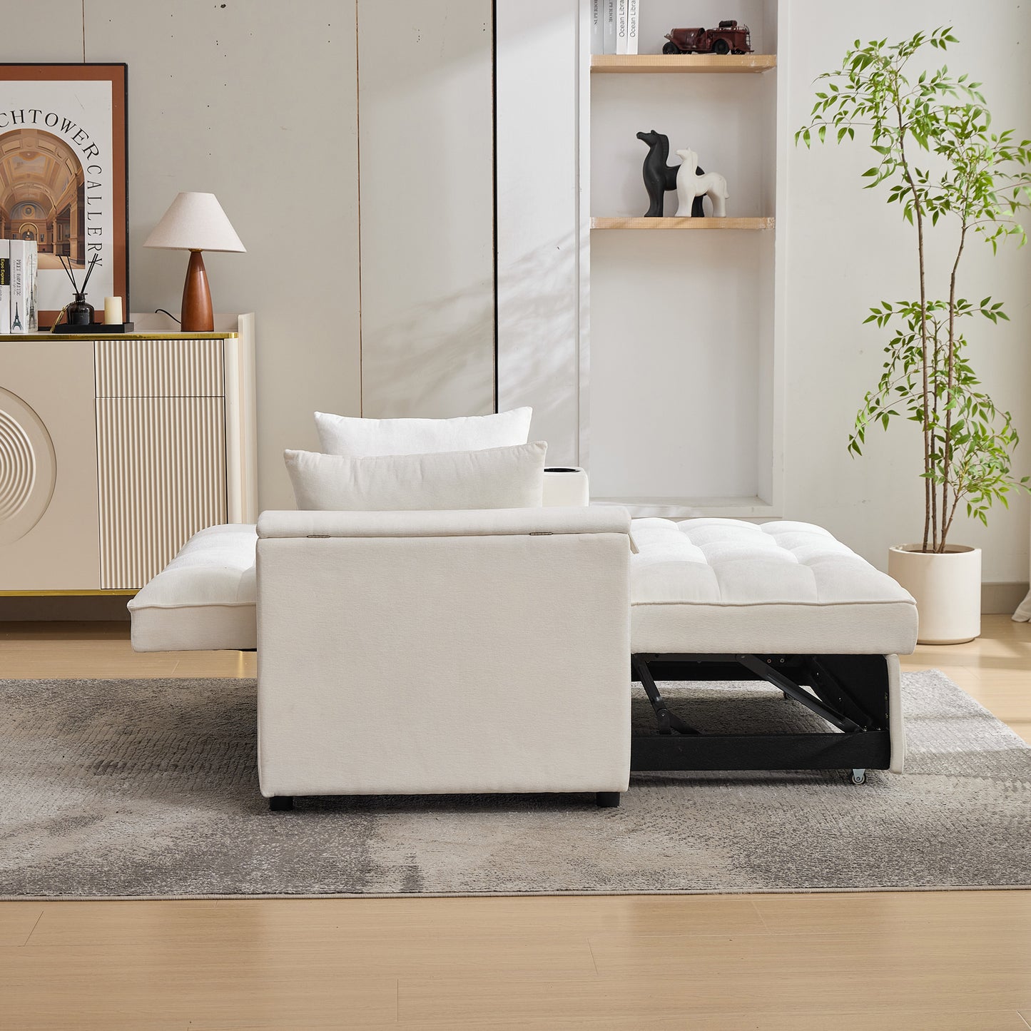 AI62 Decor Beige 2-Seater Futon Sofa
