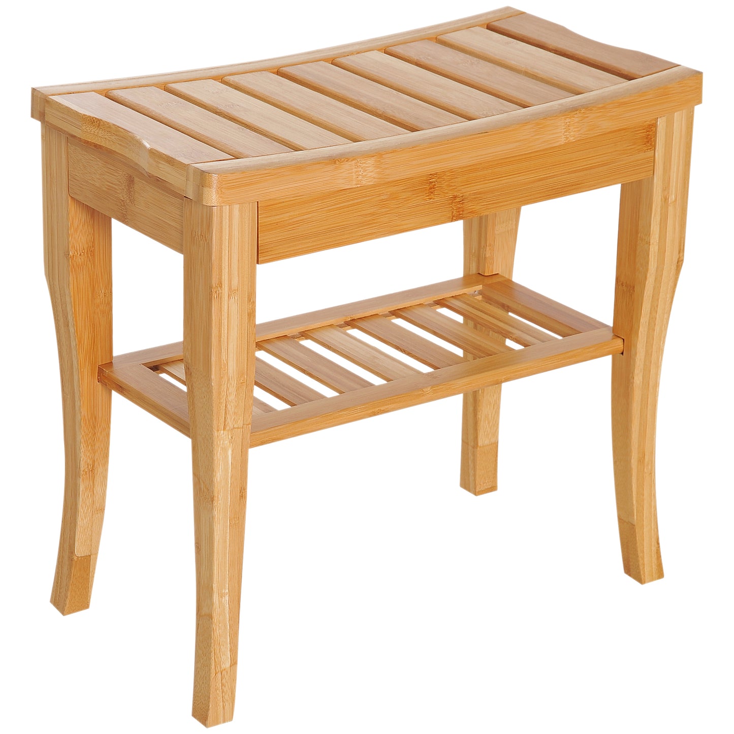 AI62 Decor Slatted Shower Bench with 4 Legs - 45cm