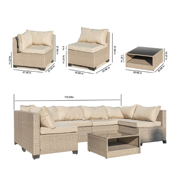 AI62 Decor 7-Piece Outdoor Patio Sofa Furniture Set
