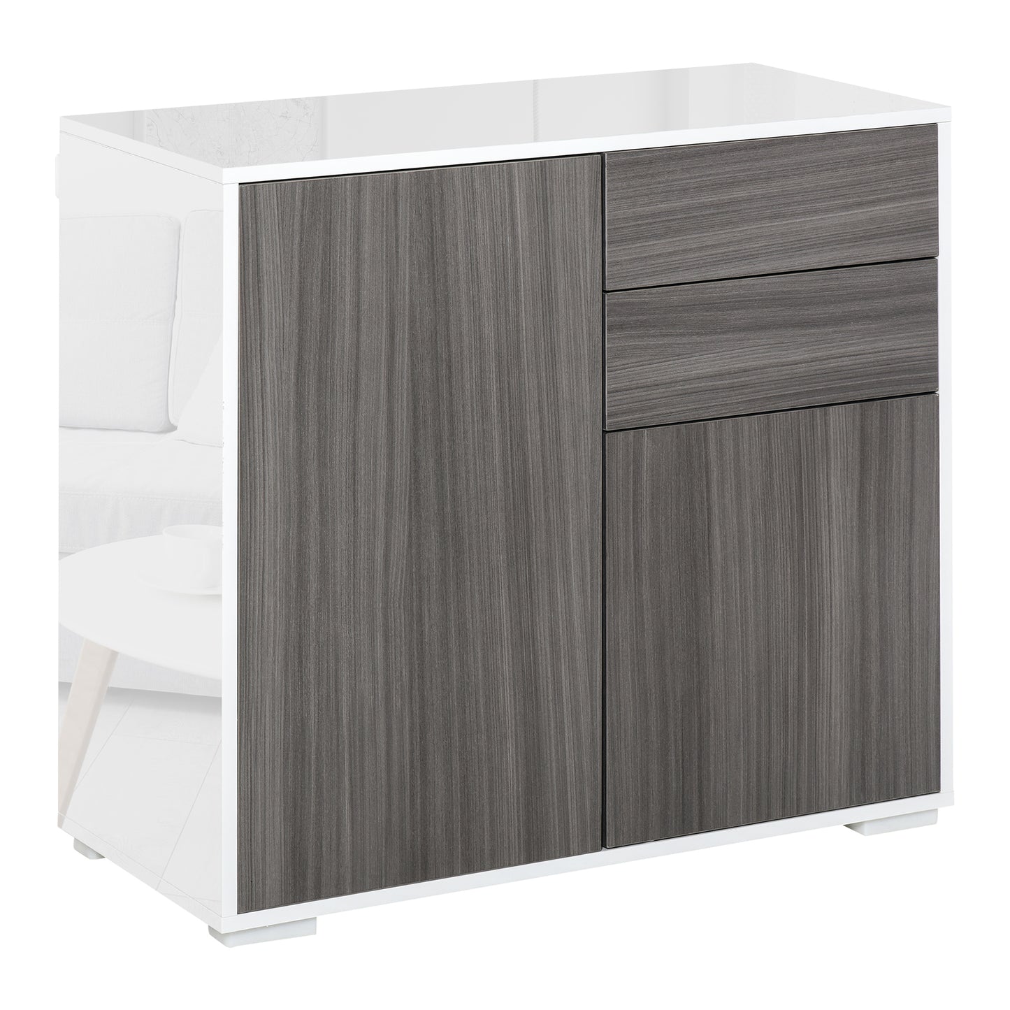 AI62 Decor Grey High Gloss Side Cabinet