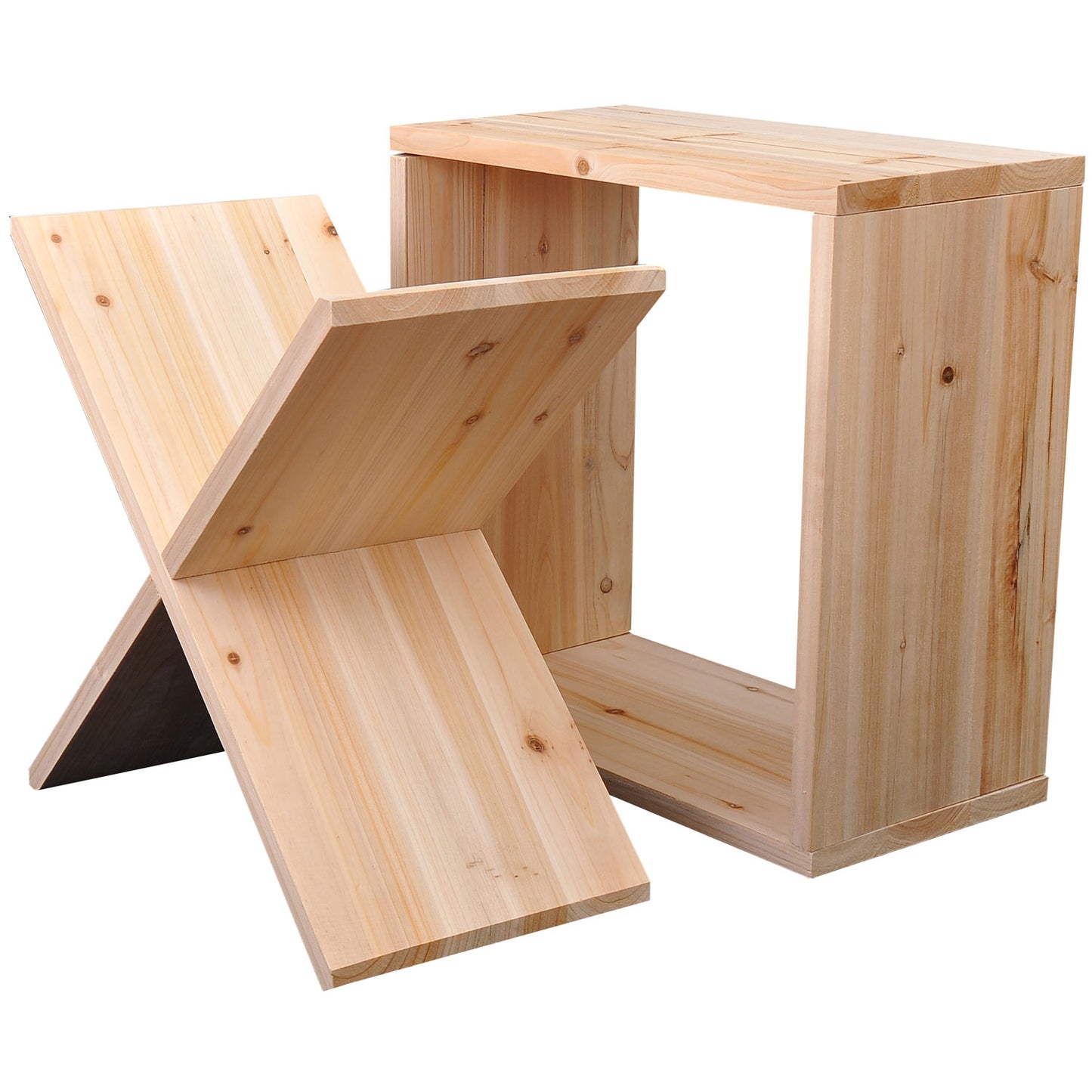 AI62 Decor Wooden Wine Rack For 24 Bottle Square Tabletop Storage Holder Stand