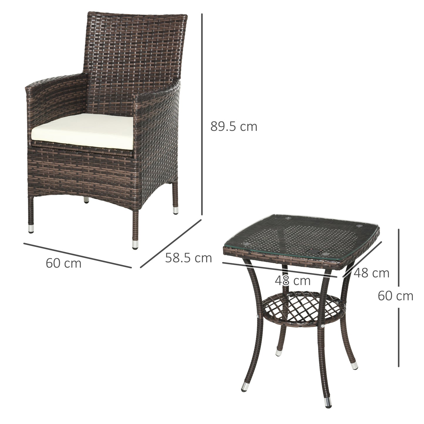 AI62 Decor Three-Piece Rattan Chair Set