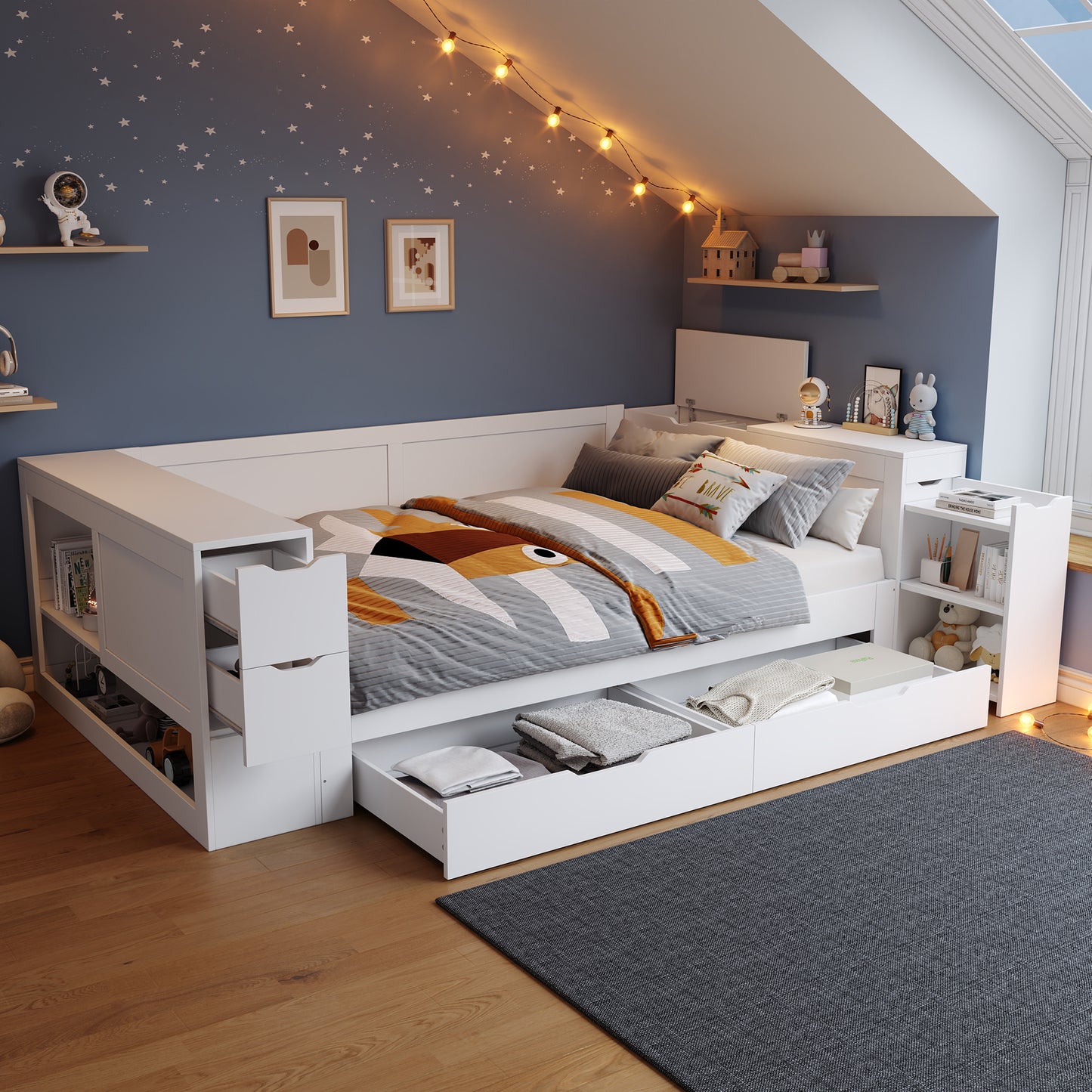 AI62 Decor 4ft6 Double Children’s Daybed with Storage Drawers