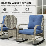 Rattan Chaise Lounge & Wicker Furniture Set AI62Decor